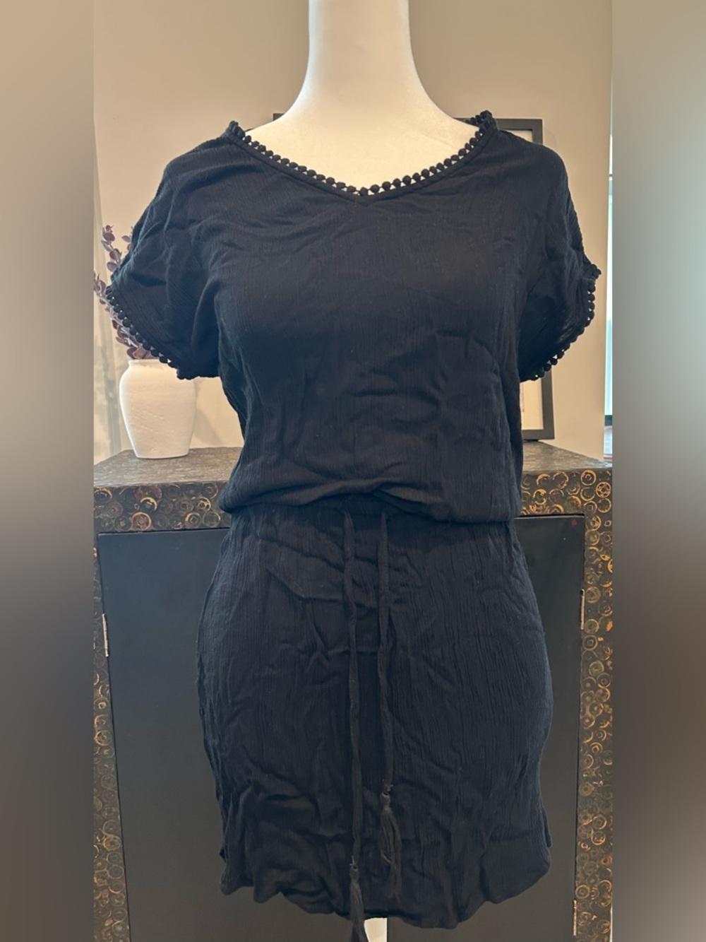 3/$20 RACHEL Rachel Roy Textured V-Neck Swim Cover up Dress | S